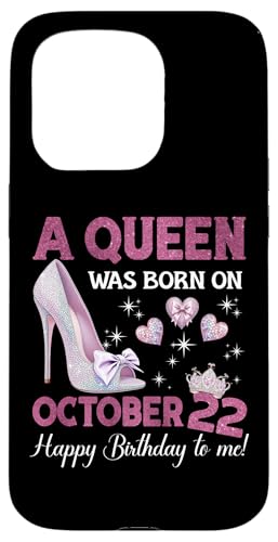 Eine Königin wurde am 22. Oktober geboren. Girlie Birthday Queen Hülle für iPhone 15 Pro von Purple October Birthday Queen Designs