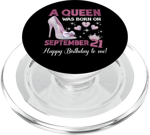 Eine Königin wurde am 21. September geboren Girlie Birthday Queen PopSockets PopGrip für MagSafe von Purple September Birthday Queen Designs