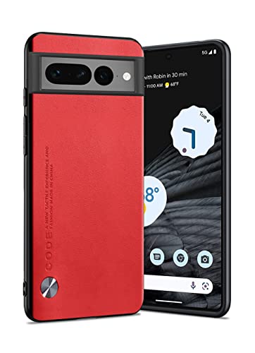 Puxssul für Google Pixel 7 Pro Hülle, Weiche TPU-Kunstlederhülle, Extrem Leichte Ultraleichte Kameraschutzhülle aus Leder für Google Pixel 7 Pro (Rot) von Puxssul