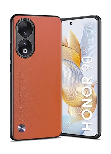 Puxssul für Honor 90 5G Hülle, weiche TPU-Kunstlederhülle,Extrem leichte Ultraleichte Kameraschutzhülle aus Leder für Honor 90 5G (Orange) von Puxssul