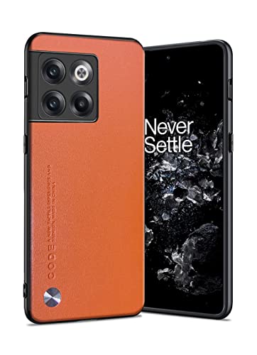 Puxssul für OnePlus 10T 5G Hülle, weiche TPU Kunstleder Hülle,Extrem leichte Ultraleichte Kameraschutz Lederhülle für OnePlus 10T 5G (Orange) von Puxssul