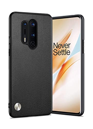 Puxssul für OnePlus 8 Pro Hülle, weiche TPU-Kunstlederhülle,Extrem leichte Ultraleichte Kameraschutzhülle aus Leder für OnePlus 8 Pro. (Schwarz) von Puxssul