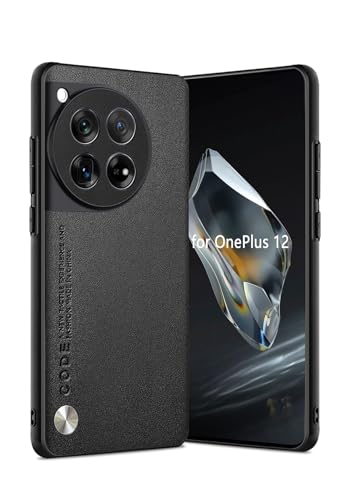 Puxssul für Oneplus 12 5G Hülle, weiche TPU Premium Kunstleder Ultra Lightweight Schock und Kratzer resistent Leder Hülle für Oneplus 12 5G (Schwarz) von Puxssul