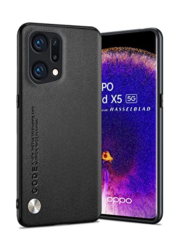 Puxssul für Oppo Find X5 Hülle, weiche TPU-Kunstlederhülle,Extrem leichte Ultraleichte Kameraschutzhülle aus Leder für Oppo Find X5 (Schwarz) von Puxssul