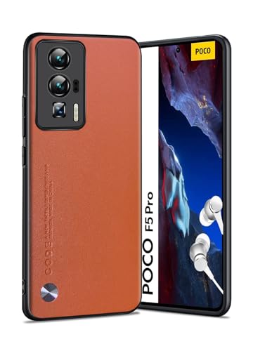 Puxssul für Xiaomi Poco F5 Pro 5G Hülle, weiche TPU Kunstleder Hülle,Extrem leichte Ultraleichte Kameraschutz Lederhülle für Xiaomi Poco F5 Pro 5G (Orange) von Puxssul