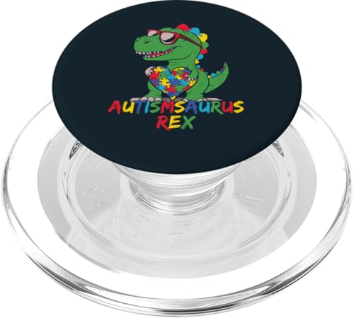 Autism Awareness Autistic Kid T-Rex Dinosaurier Superpower Kids PopSockets PopGrip für MagSafe von Puzzle Piece Autism Apparel.USA