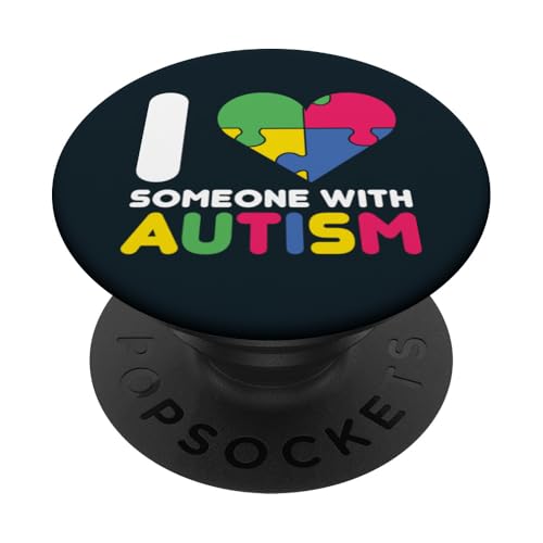 Autismus-Bewusstsein Autistisch Junge Mädchen Liebe Stolz Autismus Papa Mama PopSockets Klebender PopGrip von Puzzle Piece Autism Apparel.USA