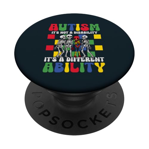 Autismus-Bewusstsein Ok To Be Different Autistic Kids Skelett PopSockets Klebender PopGrip von Puzzle Piece Autism Apparel.USA