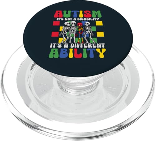 Autismus-Bewusstsein Ok To Be Different Autistic Kids Skelett PopSockets PopGrip für MagSafe von Puzzle Piece Autism Apparel.USA