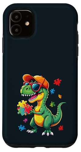 Hülle für iPhone 11 Autismus-Bewusstsein Autistik Kinder Mädchen Jungen T-Rex Dinosaurier Dino von Puzzle Piece Autism Apparel.USA