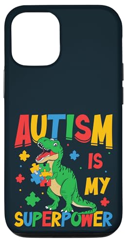 Hülle für iPhone 12/12 Pro Autismus-Bewusstsein Autistic Kids T-Rex Dinosaurier Superpower Boy von Puzzle Piece Autism Apparel.USA