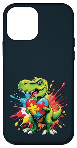 Hülle für iPhone 12 mini Autismus-Bewusstsein Autistik Kinder Mädchen Jungen T-Rex Dinosaurier Dino von Puzzle Piece Autism Apparel.USA