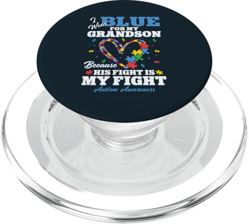 Autismus Awareness Autistic Kids Grandma Proud Autism Grandson PopSockets PopGrip für MagSafe von Puzzle Piece Pride Apparel.USA