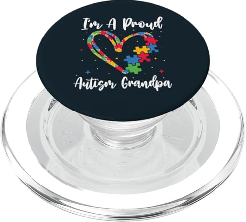 Autismus Awareness Dad Autistic Kids Papa Proud Autism Grandpa PopSockets PopGrip für MagSafe von Puzzle Piece Pride Apparel.USA