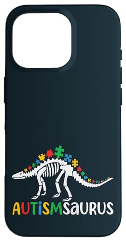 Autismus-Bewusstsein Autismsaurus Autistischer T-Rex Dinosaurier Dino Hülle für iPhone 16 Pro von Puzzle Piece Pride Apparel.USA