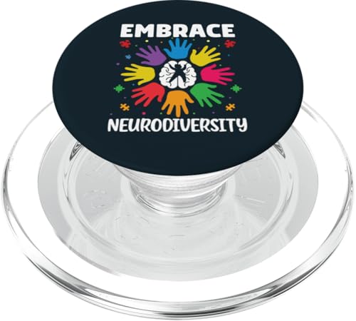 Autismusbewusstsein Umarmen Sie Neurodiversität Autistisches Kind Papa Mama PopSockets PopGrip für MagSafe von Puzzle Piece Pride Apparel.USA