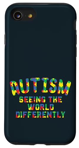 Autismus-Bewusstsein - Seeing The World Autistic Kids Awareness Hülle für iPhone SE (2020) / 7 / 8 von Puzzle Pride Apparel.USA