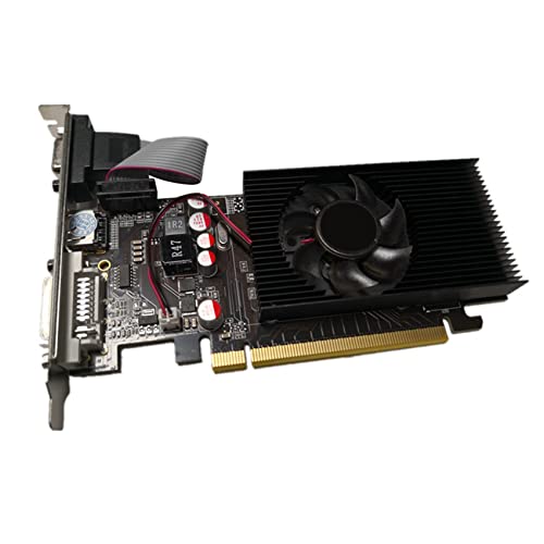 Pvczool Grafikkarte GT210 1 GB DDR2 64 Bit PCIE 2.0 GPU, Desktop-Videokarte, DVI, VGA, kompatibel von Pvczool