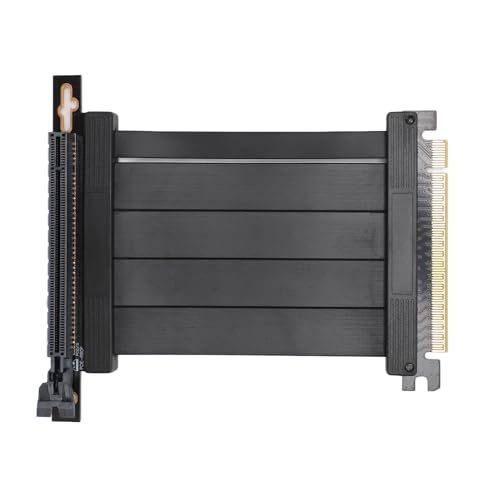 PCIE 4.0 X16 Extender Kabel, Hochgeschwindigkeits-GPU-Verlängerung Kabel, Anti-Interferenz-Abschirmung, 10cm Ultra Weich, Schnitt Typ, 90 Grad 3,9 in Lang Vergoldet, für von Pyhodi