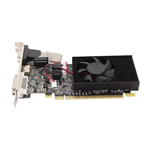 Pyhodi GT730 2 GB GDDR3 64-Bit-Grafikkarte, Lüfter, 810 MHz Kernfrequenz, 1000 MHz Speicherfrequenz, DVI VGA HD Multimedia-Schnittstellen, PCI Express 2.0 X 16 von Pyhodi