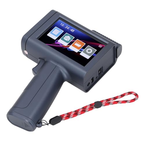 Pyhodi Handheld-Tintenstrahldrucker, 4,3-Zoll-Farb-HD-LED-Touchscreen, 600 DPI, 12,7-mm-Tintenstrahldrucker-Kit, Schnell Trocknende Tintenpatrone, Tragbarer Handheld-Drucker mit von Pyhodi