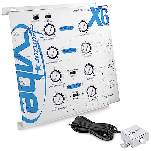 Pyle Vibe elektronische Frequenzweiche (3-Wege, 12dB) mit Fernbedienung für Subwoofersteuerung von Pyle