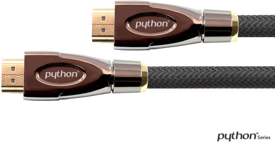 Anschlusskabel High-Speed-HDMI® mit Ethernet 4K2K / UHD, vergoldete Kontakte, OFC, Nylongeflecht schwarz, 1,5 m, PYTHON® Series (GC-M0016) von Python