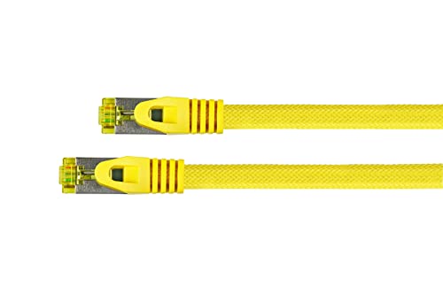 PYTHON RJ45 Ethernet LAN Patchkabel mit Cat. 7 Rohkabel, mit Rastnasenschutz RNS und Nylongeflecht, S/FTP, PiMF, halogenfrei, 500MHz, OFC, 10-Gigabit-fähig - gelb, 5m PYTHON RJ45 Ethernet LAN Patchkabel mit Cat. 7 Rohkabel, mit Rastnasenschutz RNS und Nylongeflecht, S/FTP, PiMF, halogenfrei, 500MHz, OFC, 10-Gigabit-fähig - gelb, 5m von Python