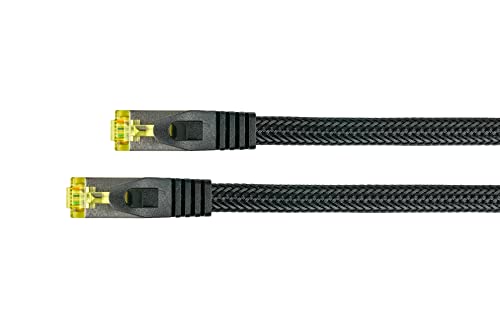 PYTHON RJ45 Ethernet LAN Patchkabel mit Cat. 7 Rohkabel, mit Rastnasenschutz RNS und Nylongeflecht, S/FTP, PiMF, halogenfrei, 500MHz, OFC, 10-Gigabit-fähig - schwarz, 3m PYTHON RJ45 Ethernet LAN Patchkabel mit Cat. 7 Rohkabel, mit Rastnasenschutz RNS und Nylongeflecht, S/FTP, PiMF, halogenfrei, 500MHz, OFC, 10-Gigabit-fähig - schwarz, 3m von Python