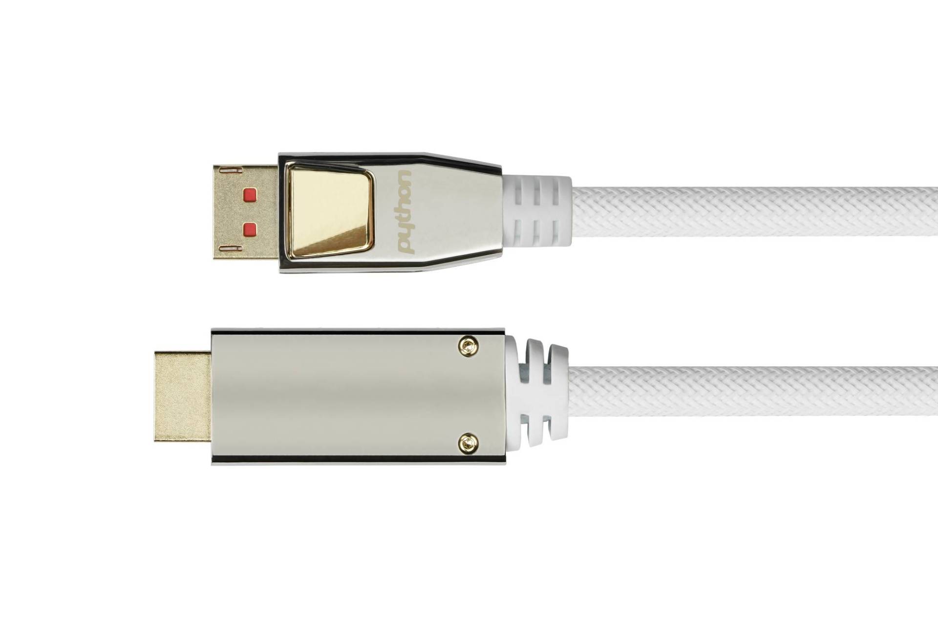 Python DisplayPort 1.4 an HDMI 2.0 Kabel Nylong. weiß 1m von Python