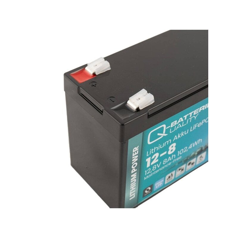 Q-Batteries Lithium Akku 12-8 12,8V 8Ah 102,4Wh LiFePO4 Batterie von Q-Batteries