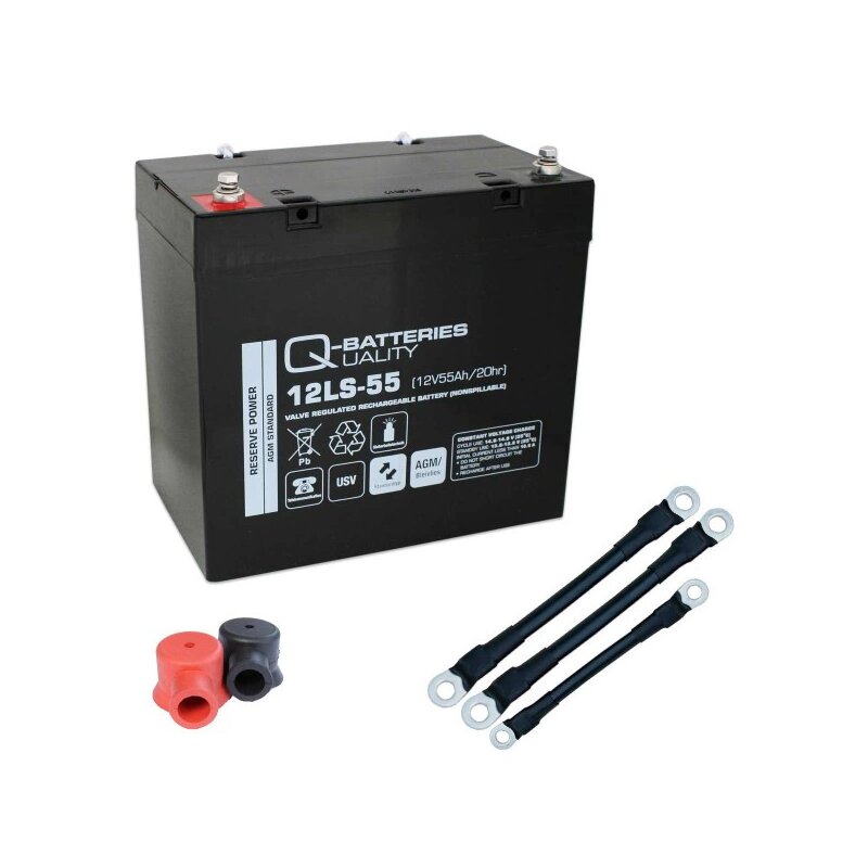 USV-Akku Q-Batteries 216V-Anlage 18 x 12LS-55 für Sicherheitsbeleuchtung Inkl. Zubehör von Q-Batteries