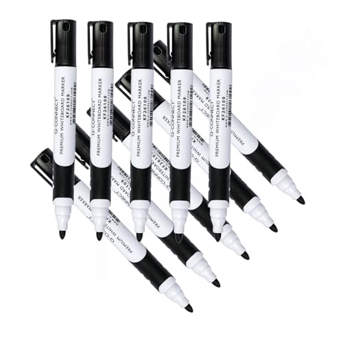 Q Connect Rundspitze Premium Whiteboard Marker, schwarz (10er pack) von Q-Connect