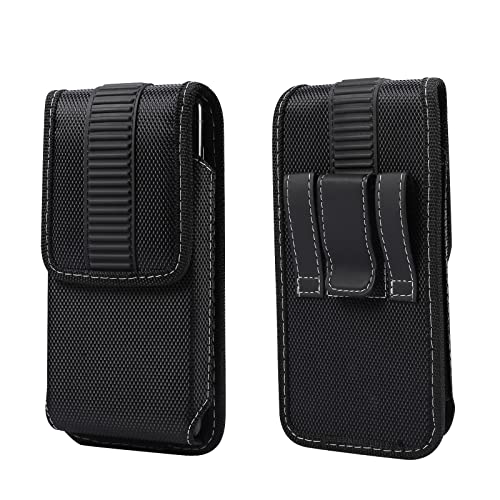 Klein Handy Gürteltasche mit Clip Schwarz, Handytasche Gürtel Herren Kleine, Universal Vertical Handy Gürtel Holster mit Kartenfach Telefon Tasche Brieftasche Handytasche Handyhalterung Geldbörse von QBYVQQN