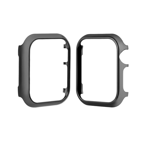 Schwarz Metall Hülle Glitzer Kompatibel mit Apple Watch 5 44mm, Aluminium Kratzfest Stoßfest Schutzhülle Bumper Case Rundherum Abdeckung Bling Glitzer Uhrengehäuse Kompatibel mit iWatch Serie SE 6 5 4 von QBYVQQN