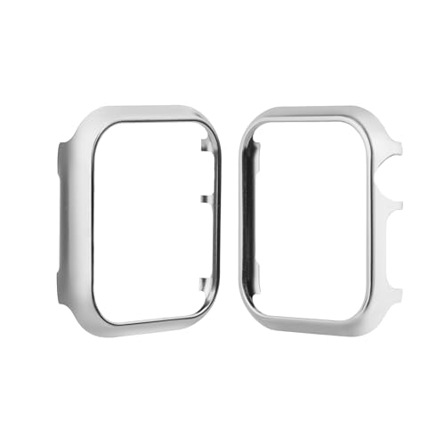 Silber Metall Gehäuse Kompatibel mit Apple Watch 45mm, Vollschutz Aluminium Hülle Kratzfest Stoßfest Schutzhülle Bumper Case Rundherum Abdeckung Uhrengehäuse Kompatibel mit iWatch 45mm Series 9 8 7 von QBYVQQN