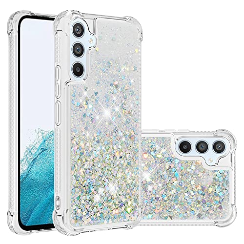 Silikon Handyhülle Kompatibel mit Samsung A54 5G, Glitzer Durchsichtige Schutzhülle Silikon TPU Flüssigkeit Bumper Handytasche Stoßfest Kratzfeste Tasche Phone Case Kompatibel mit Samsung Galaxy A54 von QBYVQQN