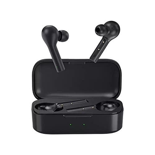 QCY T5 Kabellose In-Ear Kopfhörer Bluetooth 5.0 TWS mit Ladecase, 25 Stunden Spielzeit, True Wireless, kompatibel mit iPhone Samsung Huawei, Sport-Ohrhörer, Wasserdicht und Mikrofon, Schwarz von QCY