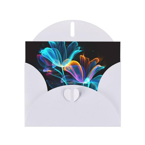 Neon Flowers Greeting Cards, Pearl Paper Envelope Greeting Cards For Birthday, Valentine'S Day, Thanksgiving, Anniversary And Party Invitation Cards von QGGHNISD