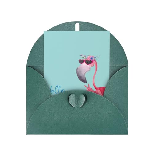 QGWDYYJQ Hello Glasses Flamingo-bedruckte Weihnachtskarte mit Umschlag, Dankeskarte, Grußkarte für alle Anlässe von QGWDYYJQ