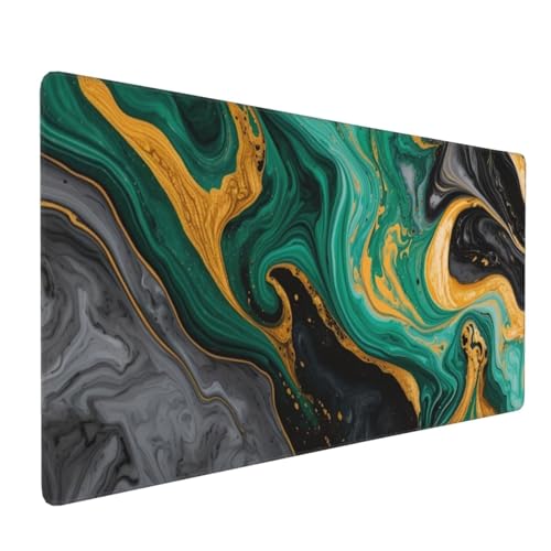 Abstract Marble Gaming Mauspad, Mousepad XXL 1600x800x3 mm, Wasserdicht Anti-Rutsch Schreibtisch Mouse Pad verbessert Präzision und Geschwindigkeit, Gaming Zubehör für Home Zimmer Deko Q-153 von QIANLUOO