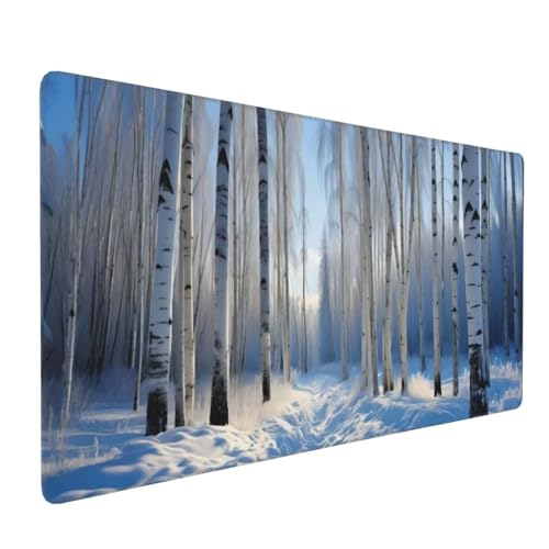 Birkenwald Gaming Mauspad, Mousepad XXL 1600x800x3 mm, Wasserdicht Anti-Rutsch Schreibtisch Mouse Pad verbessert Präzision und Geschwindigkeit, Gaming Zubehör für Home Zimmer Deko Q-15 von QIANLUOO