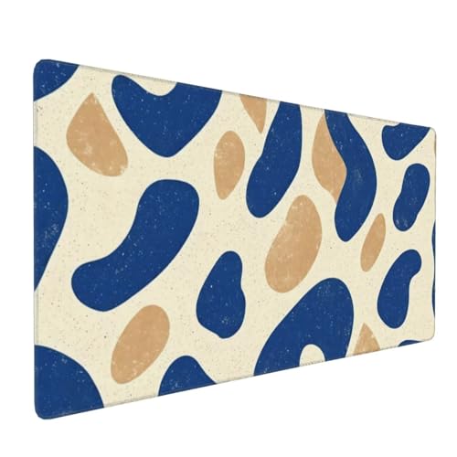 Blau Beige Gaming Mauspad, Mousepad XXL 1600x800x3 mm, Wasserdicht Anti-Rutsch Schreibtisch Mouse Pad verbessert Präzision und Geschwindigkeit, Gaming Zubehör für Home Zimmer Deko Q-612 von QIANLUOO