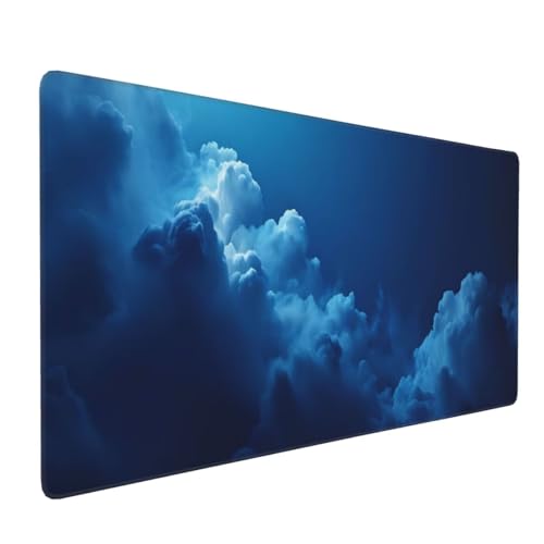 Blaue Wolke Gaming Mauspad, Mousepad XXL 900x400x3 mm, Wasserdicht Anti-Rutsch Schreibtisch Mouse Pad verbessert Präzision und Geschwindigkeit, Gaming Zubehör für Home Zimmer Deko Q-617 von QIANLUOO