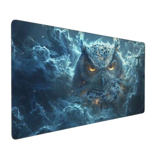 Eule Tier Gaming Mauspad, Mousepad XXL 1600x800x3 mm, Wasserdicht Anti-Rutsch Schreibtisch Mouse Pad verbessert Präzision und Geschwindigkeit, Gaming Zubehör für Home Zimmer Deko Q-698 von QIANLUOO