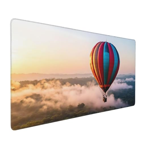 Heißluftballon Mauspad XXL 800x400x3 mm, Groß Gaming Mauspad Design Vernähte Kanten, Wetterfest Anti Rutsch Mousepad PC Laptop verbessert Präzision und Geschwindigkeit, für Home Office A-803 von QIANLUOO