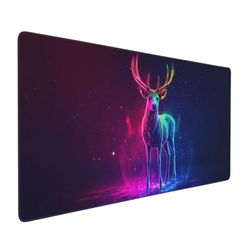 Hirsch Gaming Mauspad, Mousepad XXL 1600x800x3 mm, Wasserdicht Anti-Rutsch Schreibtisch Mouse Pad verbessert Präzision und Geschwindigkeit, Gaming Zubehör für Home Zimmer Deko Q-651 von QIANLUOO