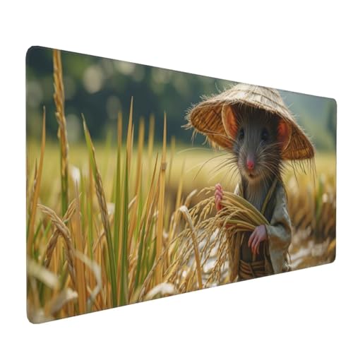 Maus Ackerland Mauspad XXL 1200x600x3 mm, Groß Gaming Mauspad Design Vernähte Kanten, Wetterfest Anti Rutsch Mousepad PC Laptop verbessert Präzision und Geschwindigkeit, für Home Office A-635 von QIANLUOO