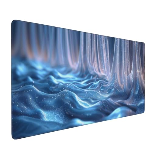 Wasserwelligkeit Mauspad XXL 500x250x3 mm, Groß Gaming Mauspad Design Vernähte Kanten, Wetterfest Anti Rutsch Mousepad PC Laptop verbessert Präzision und Geschwindigkeit, für Home Office A-922 von QIANLUOO