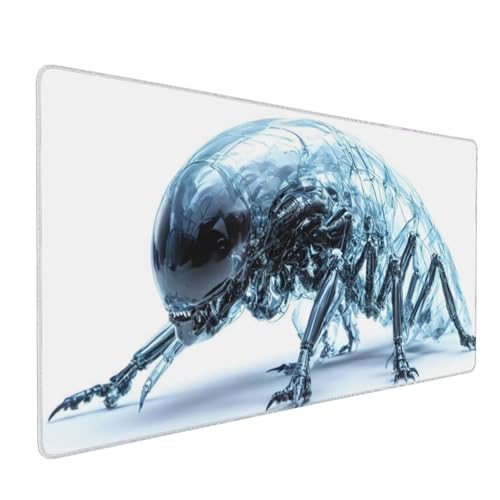 Weiß Centipede Gaming Mauspad, Mousepad XXL 1600x800x3 mm, Wasserdicht Anti-Rutsch Schreibtisch Mouse Pad verbessert Präzision und Geschwindigkeit, Gaming Zubehör für Home Zimmer Deko Q-36 von QIANLUOO